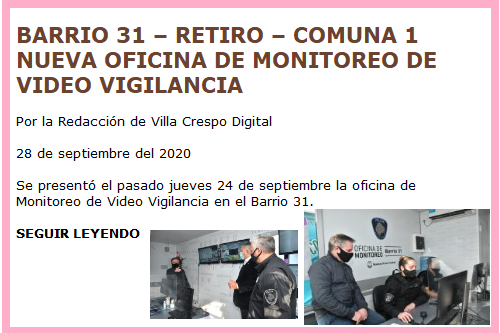 BARRIO 31 CENTRO MONITOREO